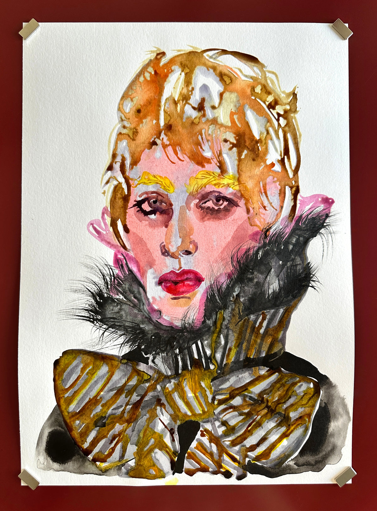 "A man in a striped bow" original artwork